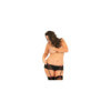 Porte-jarretelles string noir grande taille fine maille 